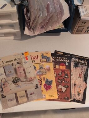 Set of Vintage Craft Pattern Booklets - Pastel & Neutral Covers